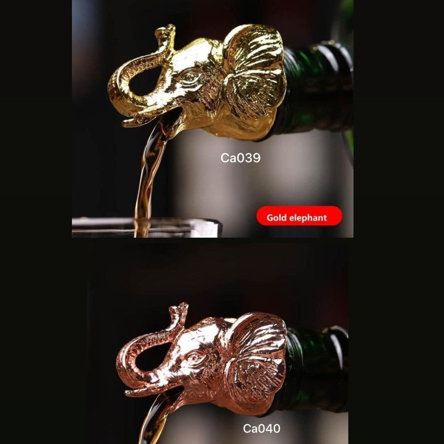 Dispensador de botellas metalico elefante oro rosa 10.5cm* 4cm